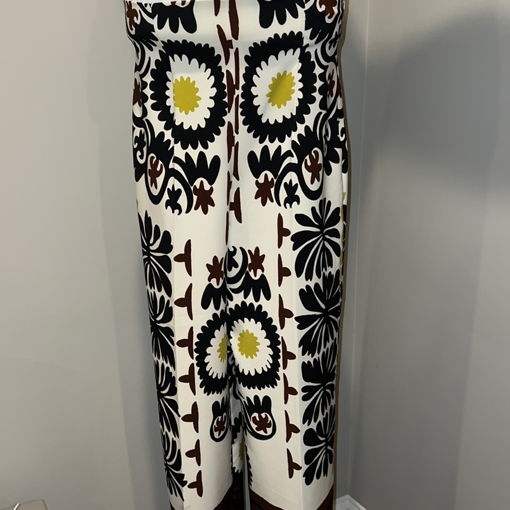 Zara NWT size medium floral geometric wide leg pant - Picture 3 of 10